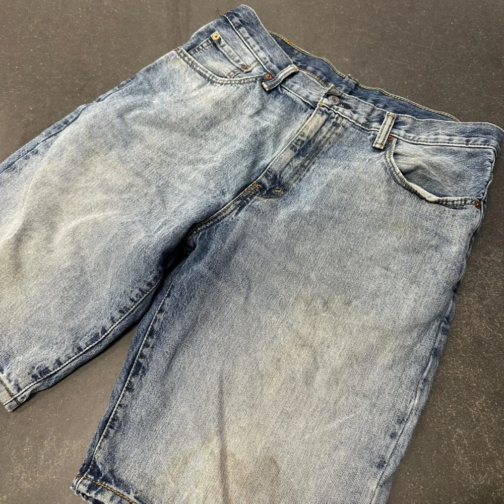 Levis Regular Fit Denim Shorts Mens 34 Light Wash Blue Cotton Jean Shorts